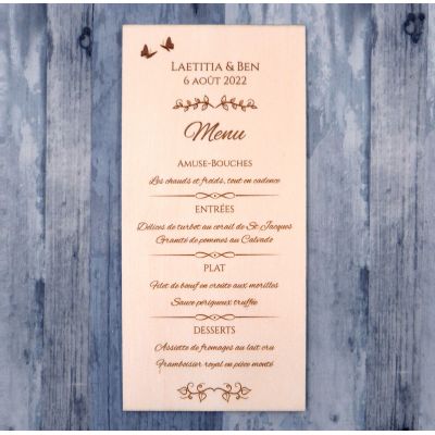 menu-mariage-bois-papillon-grave-gravure-nature-champetre