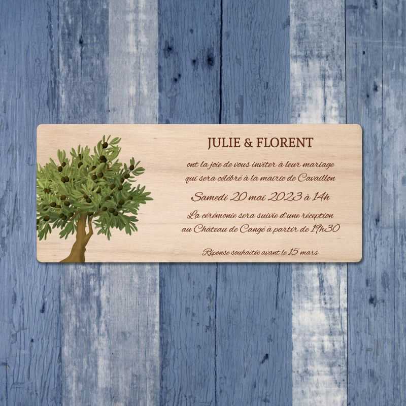 Olivier - Faire-part de mariage en bois - hover