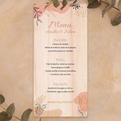 menu-impression-bois-fleurs-champêtre dolce vita