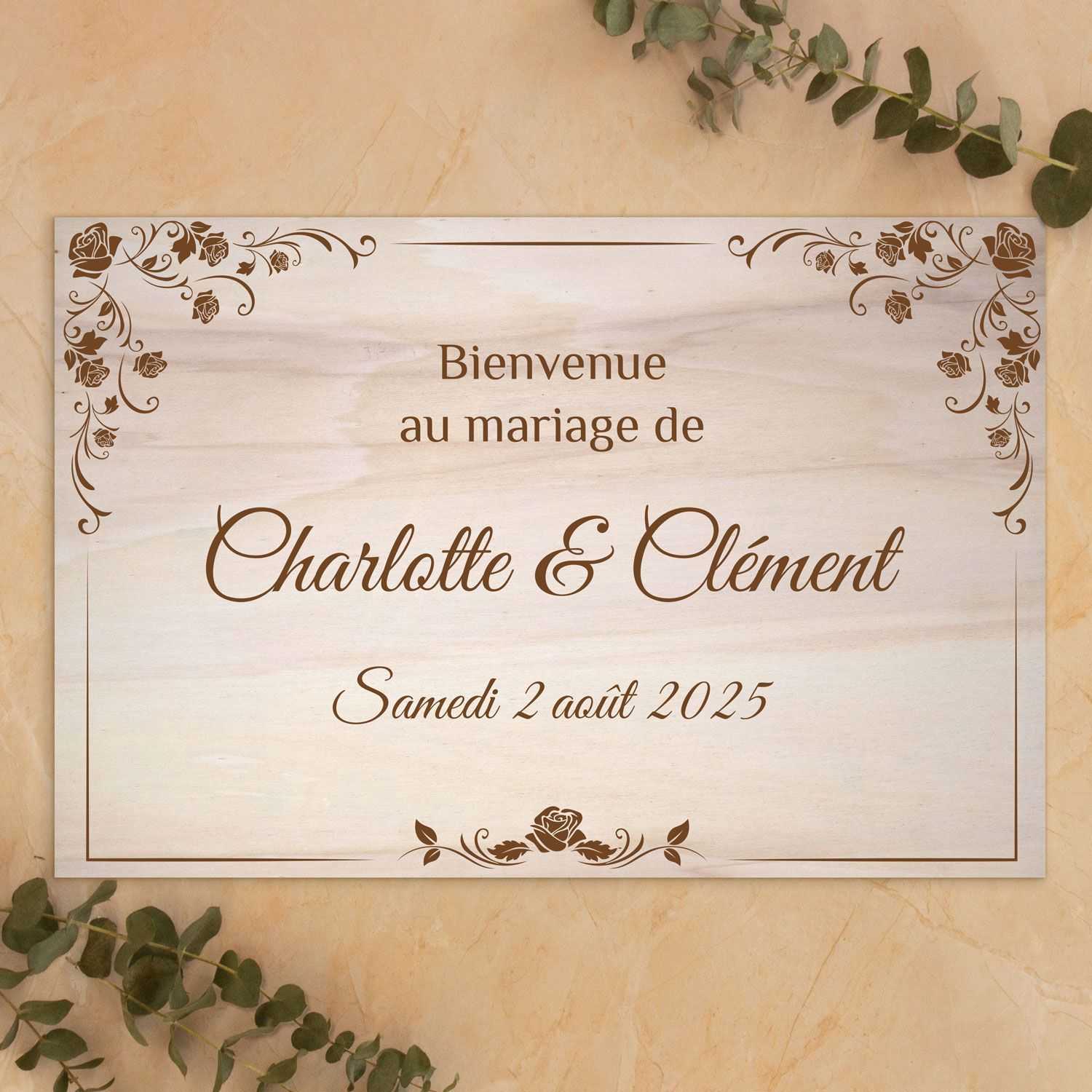 Pancarte de bienvenue mariage en bois - Pergolesa 2