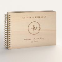 Livre d'or de mariage en bois personnalisé - En peuplier - Versailles
