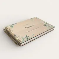 Livre d'or d'anniversaire personnalisé en bois de peuplier verdoyant