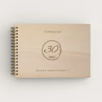 Livre d'or d'anniversaire personnalisé en bois de peuplier classique
