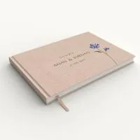 Livre d'or de mariage aspect lin personnalisé - Belles de jour