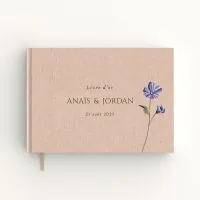 Livre d'or de mariage aspect lin personnalisé - Belles de jour