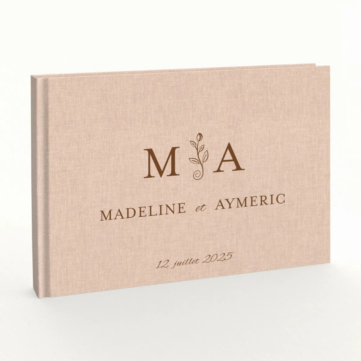 Livre d'or de mariage - Livret aspect lin - Chambord