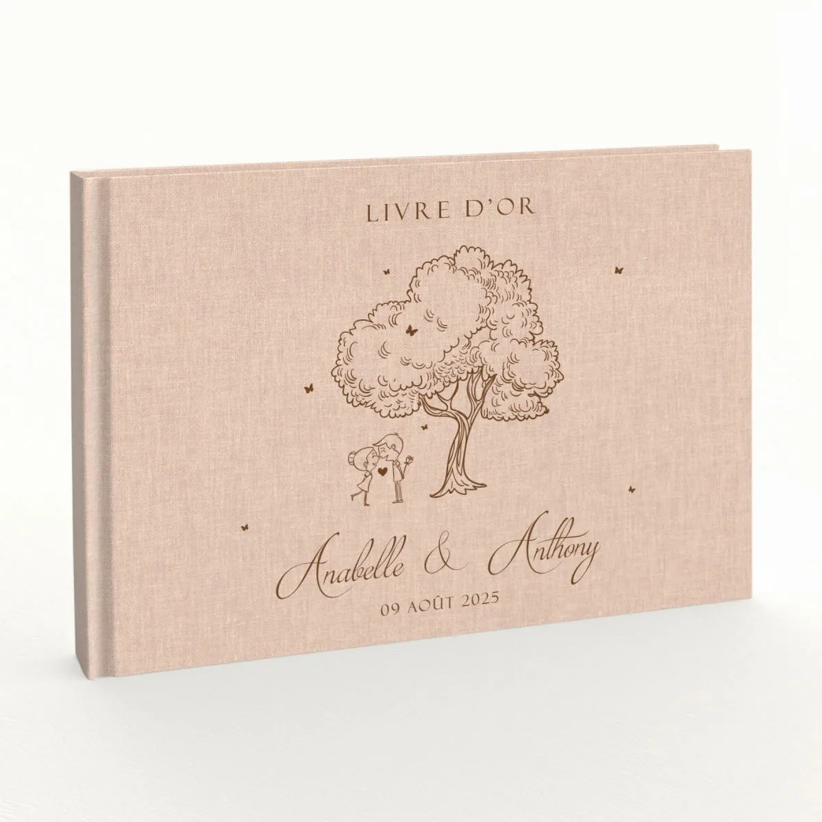 Livre d'or de mariage - Livret aspect lin - Champêtre