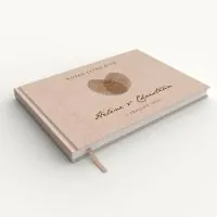 Livre d'or de mariage - Livret aspect lin - Empreintes