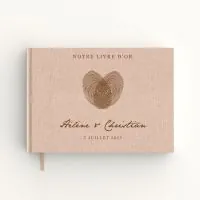 Livre d'or de mariage - Livret aspect lin - Empreintes