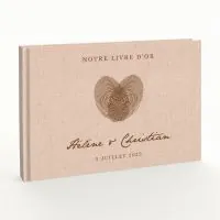 Livre d'or de mariage - Livret aspect lin - Empreintes