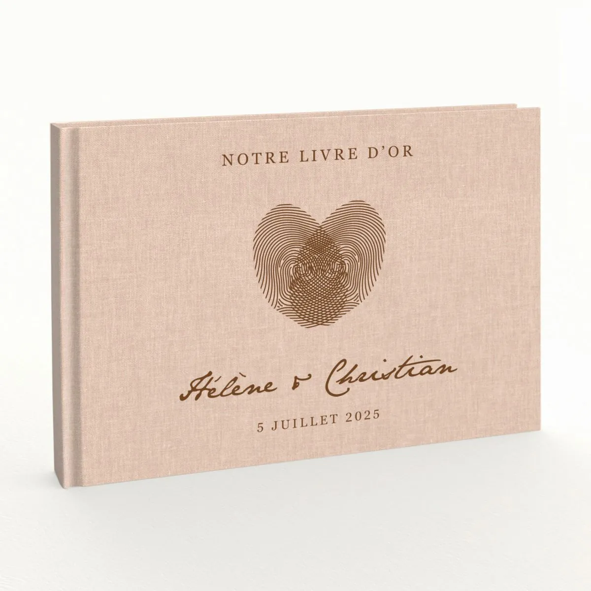 Livre d'or de mariage - Livret aspect lin - Empreintes