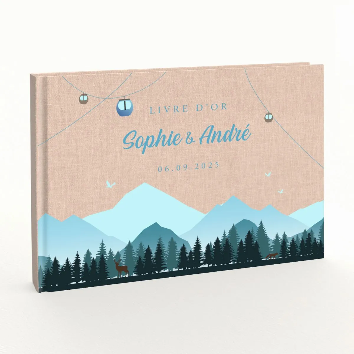 Livre d'or de mariage - Livret aspect lin - Everest