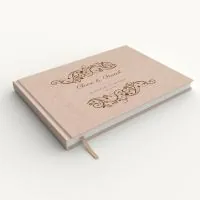 Livre d'or de mariage - Livret aspect lin - Fleurs