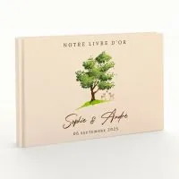 Livre d'or de mariage - Livret aspect coton - Arbre