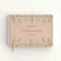 Livre d'or de mariage - Livret aspect lin - Fleurs sauvages
