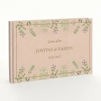 Livre d'or de mariage - Livret aspect lin - Fleurs sauvages