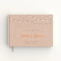 Livre d'or de mariage - Livret aspect lin - Guirlande