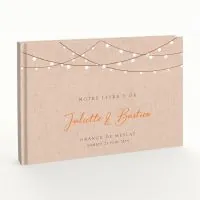 Livre d'or de mariage - Livret aspect lin - Guirlande
