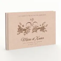 Livre d'or de mariage - Livret aspect lin - Oiseaux