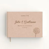 Livre d'or de mariage - Livret aspect lin - Pissenlit