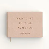 Livre d'or de mariage - Livret aspect lin - Rameaux