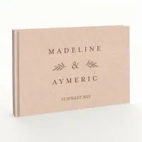 Livre d'or de mariage - Livret aspect lin - Rameaux