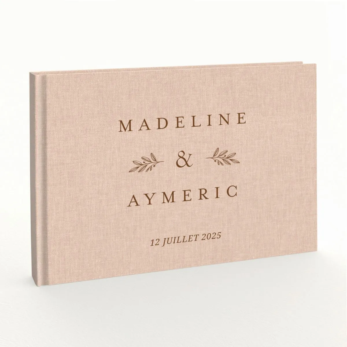 Livre d'or de mariage - Livret aspect lin - Rameaux