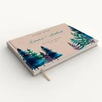 Livre d'or de mariage - Livret aspect lin - Sapins hiver