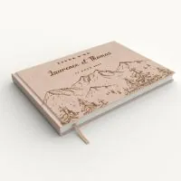 Livre d'or de mariage - Livret aspect lin - Sommets alpins