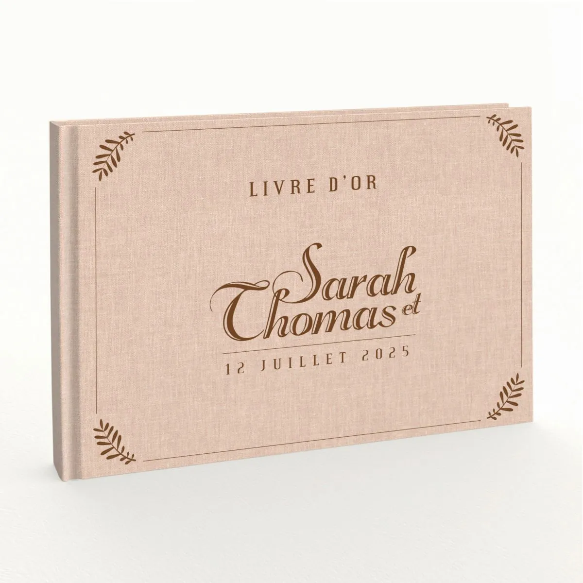 Livre d'or de mariage - Livret aspect lin - Vintage