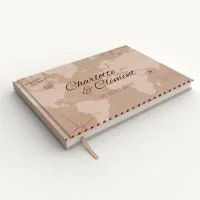Livre d'or de mariage - Livret aspect lin - Voyage