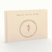 Livre d'or de mariage - Livret aspect coton - Bleuet