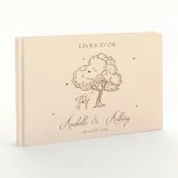 Livre d'or de mariage - Livret aspect coton - Champêtre