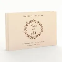 Livre d'or de mariage - Livret aspect coton - Couronne de laurier