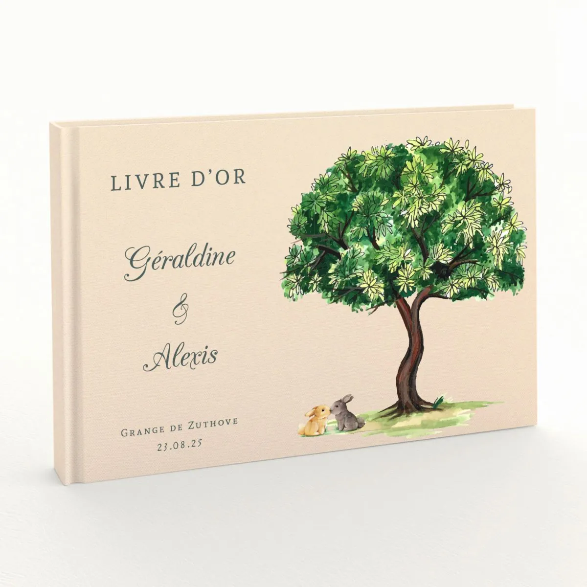 Livre d'or de mariage - Livret aspect coton - Eden