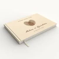 Livre d'or de mariage - Livret aspect coton - Empreintes