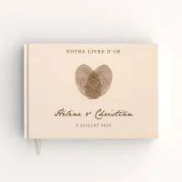 Livre d'or de mariage - Livret aspect coton - Empreintes