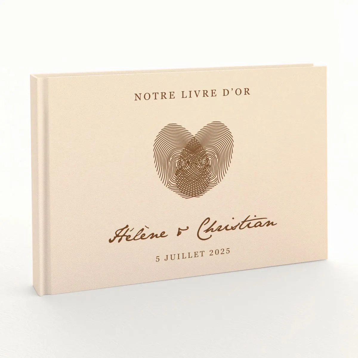 Livre d'or de mariage - Livret aspect coton - Empreintes