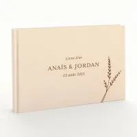 Livre d'or de mariage - Livret aspect coton - Epis de blé