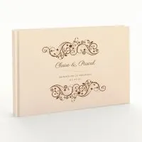 Livre d'or de mariage - Livret aspect coton - Fleurs