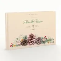 Livre d'or de mariage - Livret aspect coton - Fleurs de montagne