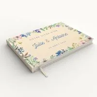 Livre d'or de mariage - Livret aspect coton - Fleurs de printemps