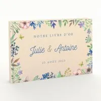 Livre d'or de mariage - Livret aspect coton - Fleurs de printemps