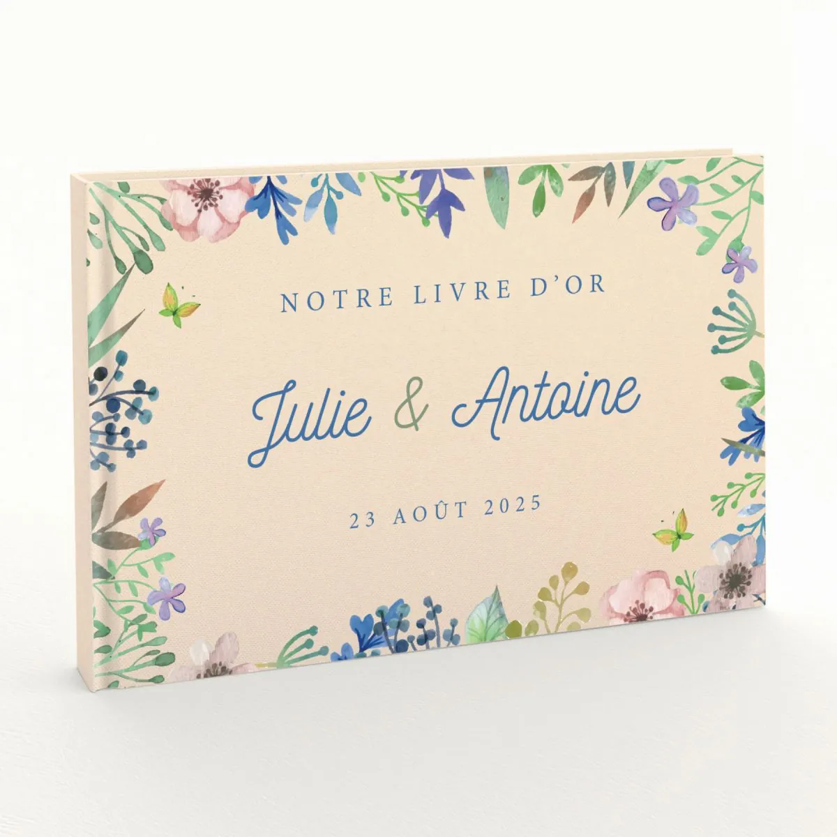 Livre d'or de mariage - Livret aspect coton - Fleurs de printemps