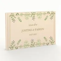 Livre d'or de mariage - Livret aspect coton - Fleurs sauvages