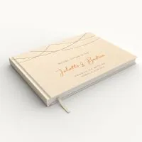 Livre d'or de mariage - Livret aspect coton - Guirlande