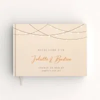 Livre d'or de mariage - Livret aspect coton - Guirlande