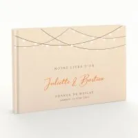 Livre d'or de mariage - Livret aspect coton - Guirlande