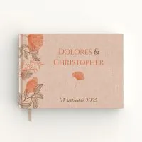 Livre d'or de mariage - Livret aspect lin - Ginkgo