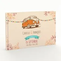 Livre d'or de mariage - Livret aspect coton - Seventies